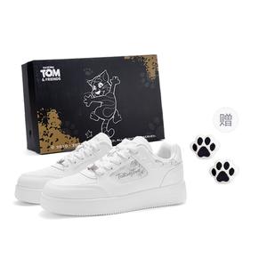 TALKING TOM Кроссовки для скейтбординга унисекс низкие бело-черные белые [Бесплатная кошачья лапка], цвет White[Free Cat Paw]