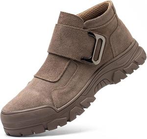 Ботинки с стальными носками для мужчин, защищающие от проколов, для женщин, безопасная рабочая обувь, легкая и дышащая (Цвет: серый, Размер: 10.5 US) Hisxus