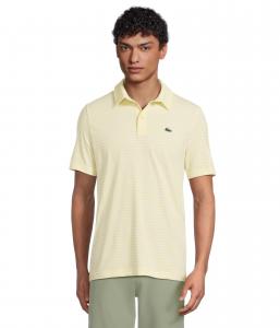 Рубашка Lacoste Ultra Dry Anti-Uv Striped Golf Polo Shirt, White/Yellow