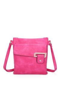 Сумка через плечо из искусственной кожи с тремя отделениями Clasico и пряжкой с золотым акцентом Fontanella Fashion, розовый