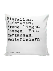 Подушка Mr & Mrs Panda 40x40 Hinfallen Aufstehen Krone liegen, белый