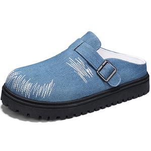 LINGPAO Мужские противоскользящие износостойкие закрытые тапочки Denim Blue, цвет Denim Blue