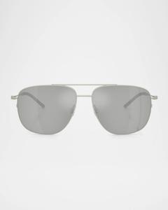 Мужские солнцезащитные очки-авиаторы ME4004 Moncler, цвет Matte Silver