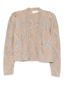 Кардиган с ромбовидным узором Cecilia Prado, бежевый