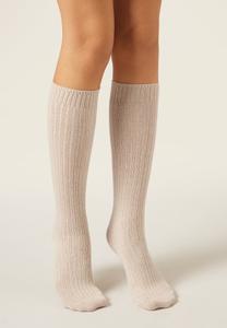 Носки Calzedonia RIBBED LONG, Grau Light Natural/Mottled Beige