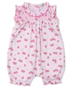 Детский розовый комбинезон с клубничным ароматом и сборками Kissy kissy