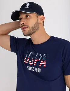 Футболка U.S. Polo Assn Uspa Embossed Wordmark Jersey, темно-синий