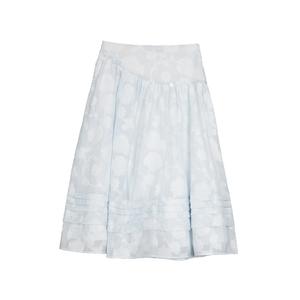 ELLE Повседневная длинная юбка для женщин, синяя, тонкая, миди, силуэт A-line