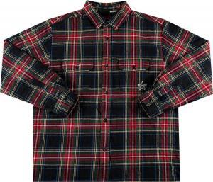 Рубашка Supreme Quilted Plaid Flannel Shirt 'Black', черный