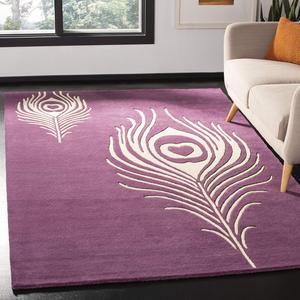 Ковер ручной работы SAFAVIEH, 229 x 290 см, Soho Collection Purple / Ivory SOH704A из премиальной шерсти и вискозы