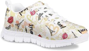 Милые детские кроссовки для повседневной носки, модные спортивные и беговые легкие дышащие обувь Animepark, Love Paris Eiffel Tower