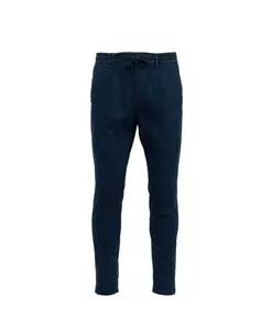 Синие габардиновые брюки на шнуровке Cruna, синий