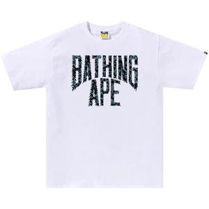 Футболка BAPE Wild Leopard Pattern NYC Logo Tee, White/Navy