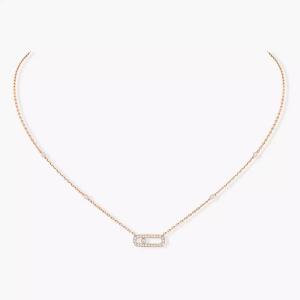 Колье Messika Move Uno Pavé, розовое золото/бриллианты