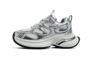 Женские низкие кроссовки Chunky, серебристые FOREVER 21, White Silver