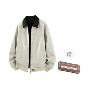 Куртка Unisex Lapel Moderate Workwear WARRIOR, бежевый[free diy badge]