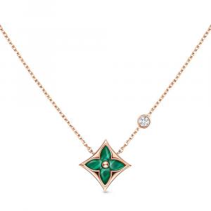 Подвеска Color Blossom BB Star, розовое золото, малахит и бриллиант Louis Vuitton, розовый