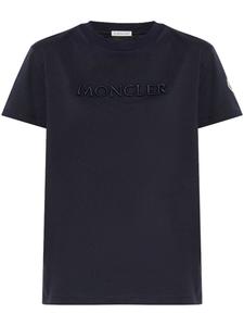 Футболка с вышитым логотипом Moncler, синий