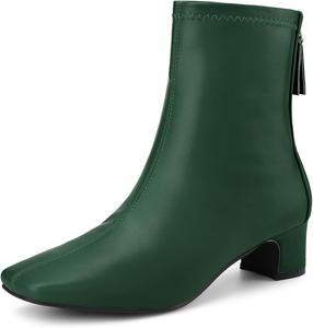 Женские ботильоны Allegra K с квадратным носком и устойчивым каблуком, Dunkelgrün