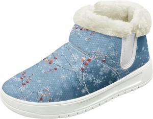 Женские зимние ботинки на снег, водонепроницаемые, короткие, легкие, теплые с плюшевой отделкой, зимние ботинки с противоскользящей подошвой, модные, размеры 36-48 Quxjehoe, Snow Fruits