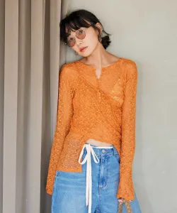 Кардиган из двух частей с кружевом Bayflow, цвет Orange 40