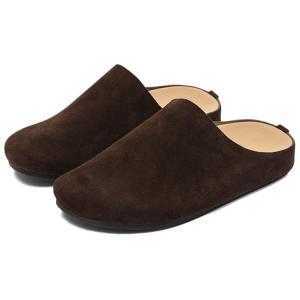 WEISHIBANGWEI Мужские домашние тапочки с закрытым носком на резиновой подошве устойчивые к истиранию коричневые, цвет Brown