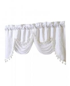 Ультра роскошные приподнятые жаккардовые шторы с бахромой и бахромой, австрийские оконные шторы Джорджина Kate Aurora, белый