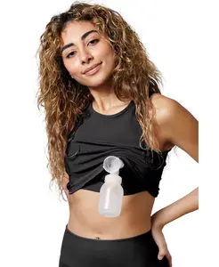 Бюстгальтер-трансформер Maternity Sublime Hands-Free Pumping Longline Bra Busty Kindred Bravely, черный