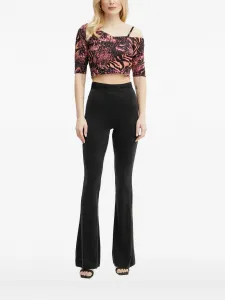 Топ на одно плечо с анималистичным принтом Versace Jeans Couture, оранжевый