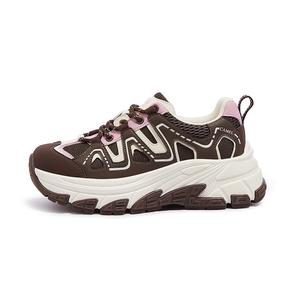 CAMEL Женские массивные кроссовки с амортизацией, увеличенной высотой и устойчивостью к истиранию - кофе/розовый, цвет Coffee/Pink