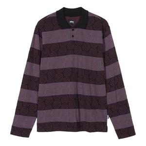 Футболка long sleeve swirl polo shirt 'rugby' Stussy, фиолетовый