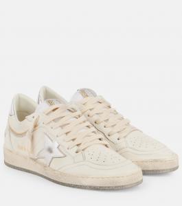 Кожаные кроссовки Ball Star Golden Goose, Optic White/Silver