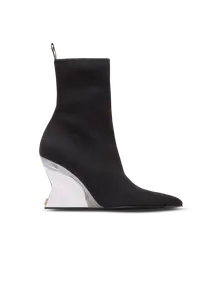 Вязаные ботильоны на танкетке Balmain, черный