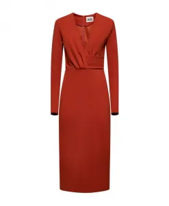 Платье миди с оборками Silvian Heach, красный