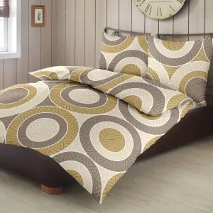 Постельное белье Dream Sleep Fine Flannel Circles Gold 240x220 см + 2 x 80x80 см Traumschlaf