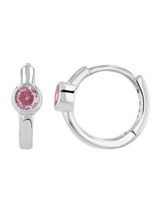 Adeliás Женские серьги - серьги-кольца на шарнирах из серебра 925 пробы с кубическим цирконием в серебре