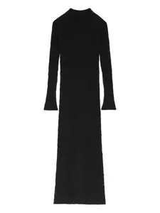 Трикотажное платье-клёш в косичку A Paper Kid, черный