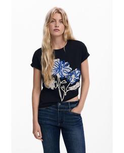 Женская футболка с цветочным кружевом Desigual, Black