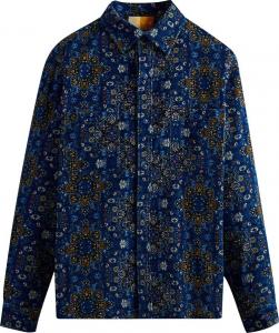 Рубашка Kith Corduroy Printed Apollo Shirt 'Voyage', синий