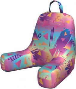 Чехол для подушки для чтения Lunarable с геометрическим рисунком, в стиле моды 90-х, абстрактная композиция, причудливые формы, линии и треугольники в градиенте, мягкий чехол без наполнителя, маленький размер, многоцветный., Multicolor