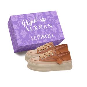 Alxnan Женские повседневные кеды Low Top карамельного цвета с коробкой, цвет Caramel+Box