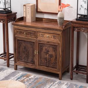 Mikemijia Комод 88х38х85 см для гостиной из массива дерева, 2 двери, 2 ящика