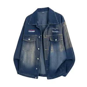 Джинсовая куртка Unisex Stand Collar Moderate Straight Fit HUANQIU, темно-синий