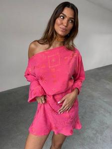 Жаккардовое мини-платье tilly safari Never Fully Dressed, розовый