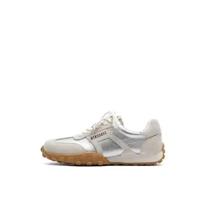 Детские кроссовки с низким верхом, устойчивые к истиранию и дышащие, нескользящие Staccato, серебряный