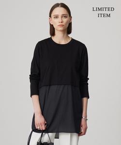 Прозрачный трикотажный топ из комбинированной ткани