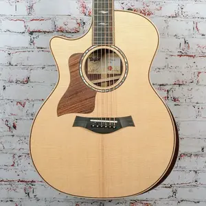 Taylor-guitars - 814ce - Акустико-электрогитара для левши с подлокотником радиусной формы и распорками V-Class (R) - натуральная - в комплекте с жестким футляром Taylor Deluxe коричневого цвета - x5080