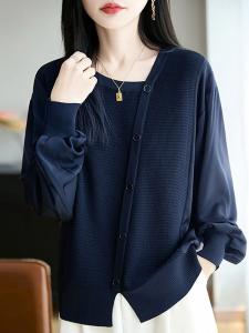 Женские трикотажные топы из смешанных материалов Doux Belle, цвет Navy