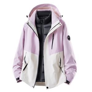 Куртка Unisex с отстегивающимся капюшоном Thickened Soft Shell VanCamel, светло-фиолетовый (cotton liner)