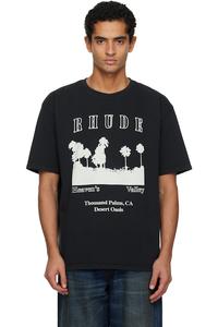 Rhude Черная футболка с надписью «Тысяча пальм»